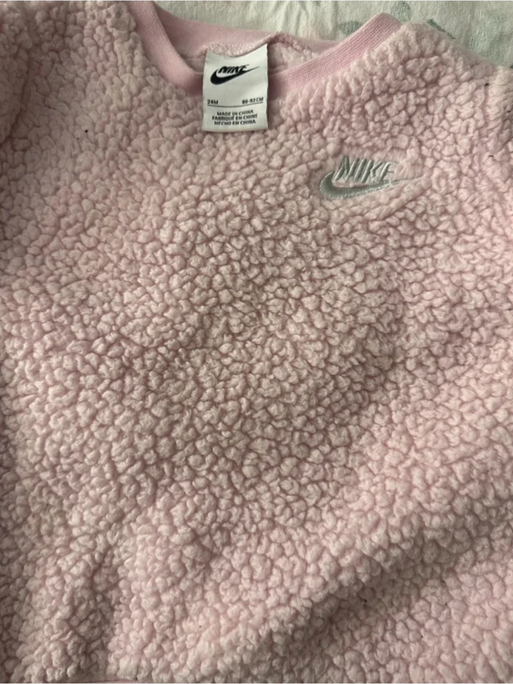 Nike Kids Pink Sherpa Pullover Sweatshirt